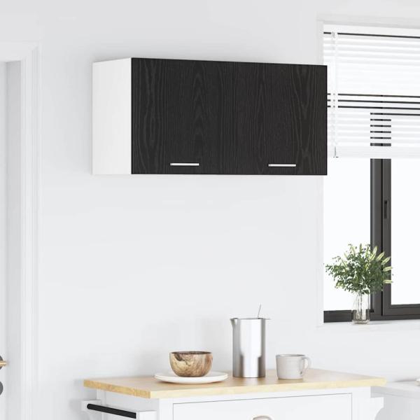 Hängeschrank Riga 2 pcs Schwarze Eiche und Weiß 40 x 31 x 40 cm