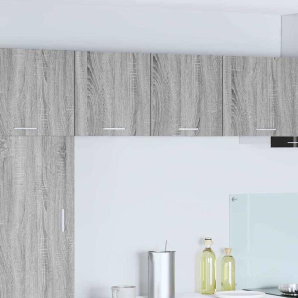 ARDEBO.de - Hängeschrank mit Tür Riga Grau Sonoma und Weiß 40 x 31 x 40 cm