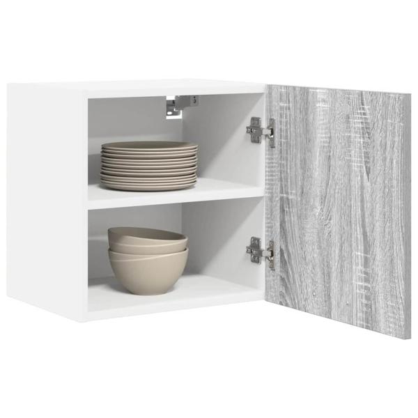 Hängeschrank mit Tür Riga Grau Sonoma und Weiß 40 x 31 x 40 cm