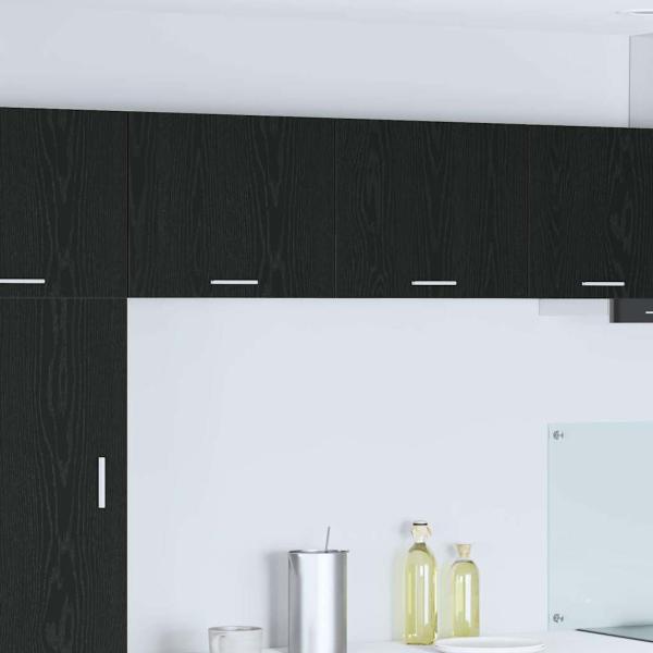ARDEBO.de - Hängeschrank Riga 2 pcs Schwarze Eiche und Weiß 50 x 31 x 40 cm