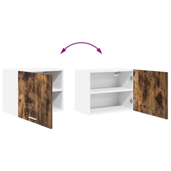 Hängeschrank mit Regal Riga 2 pcs Geräucherte Eiche und Weiß