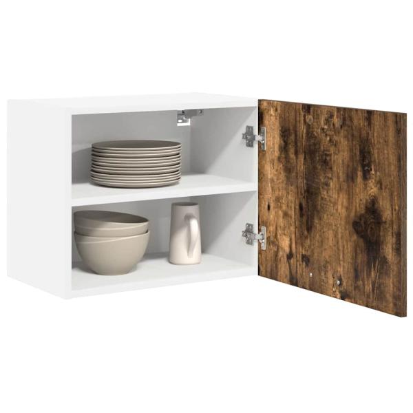 Hängeschrank mit Regal Riga 2 pcs Geräucherte Eiche und Weiß