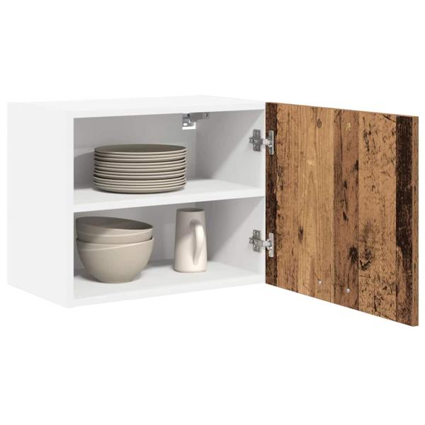 Hängeschrank 2 stk. Altes Holz und Weiß Holzwerkstoff