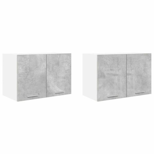 ARDEBO.de - Hängeschrank Riga 2 pcs Betongrau und Weiß 60 x 31 x 40 cm