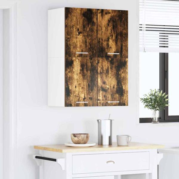 Hängeschrank Riga Geräucherte Eiche und Weiß 60 x 31 x 40 cm