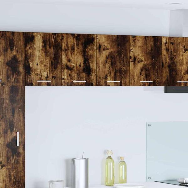 ARDEBO.de - Hängeschrank mit Regal Riga 2 pcs Geräucherte Eiche und Weiß