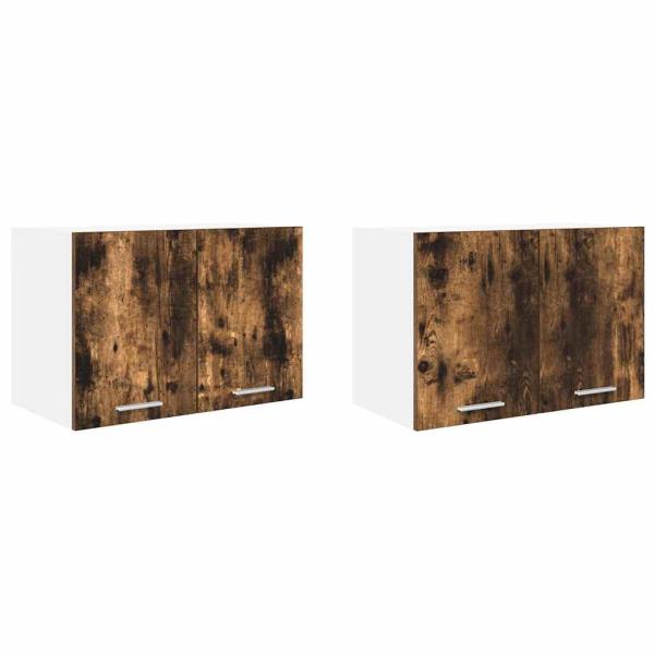 Hängeschrank mit Regal Riga 2 pcs Geräucherte Eiche und Weiß
