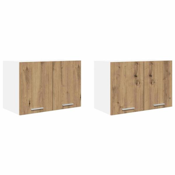 Hängeschrank Riga 2 pcs Artisan-Eiche und Weiß 60 x 31 x 40 cm