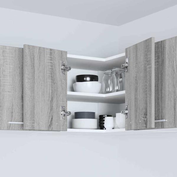 Hängeschrank Riga Grau Sonoma und Weiß 57 x 57 x 40 cm