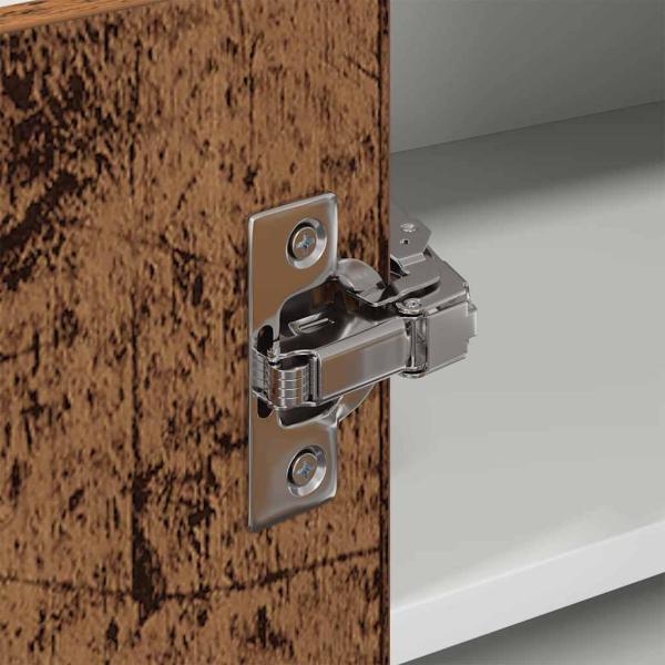 Hängeschrank mit Regal Riga Altes Holz und Weiß 57 x 57 x 40 cm