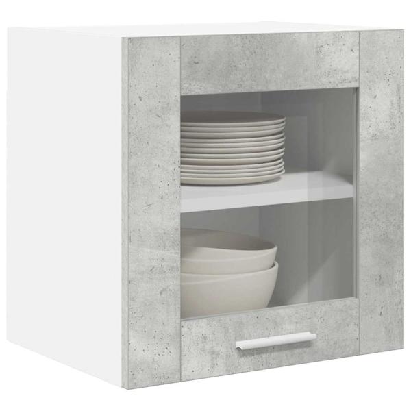 Hängeschrank 2 stk. Betongrau Holzwerkstoff