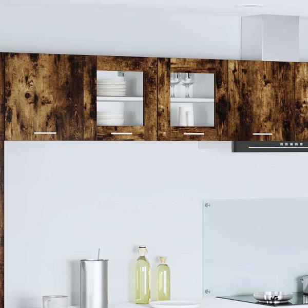 ARDEBO.de - Hängeschrank mit Regal Riga Geräucherte Eiche 40 x 31 x 40 cm