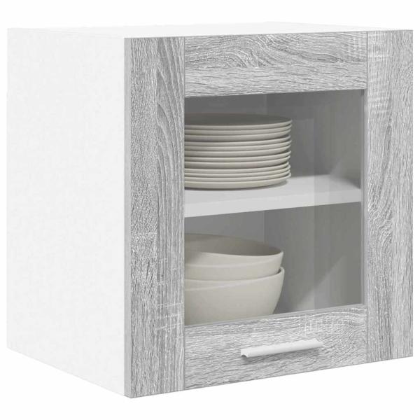 ARDEBO.de - Hängeschrank mit Regal Riga 2 pcs Graues Sonoma 40 x 31 x 40 cm