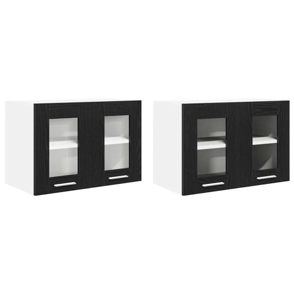 Hängeschrank Riga 2 pcs Schwarz Eichen-Optik 60 x 31 x 40 cm