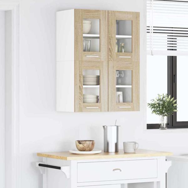 Hängeschrank mit Regal Riga 2 pcs Sonoma-Eiche 60 x 31 x 40 cm
