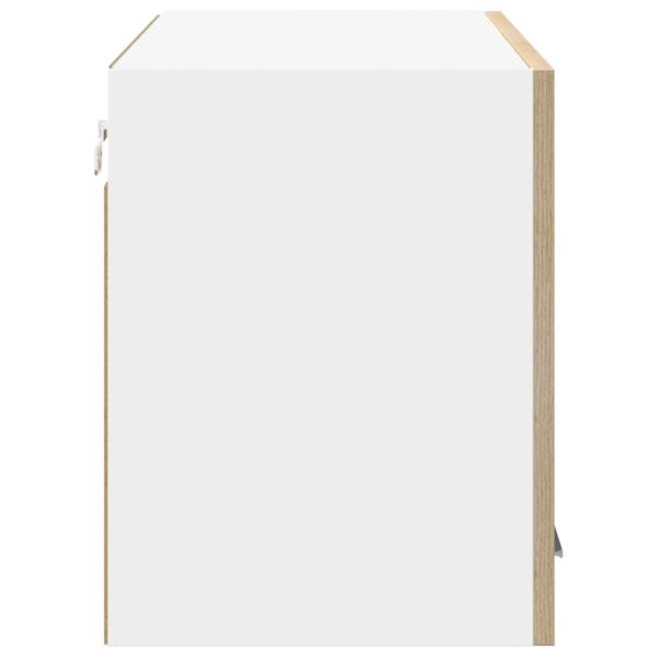 Hängeschrank mit Tür Riga Sonoma-Eiche und Weiß 80 x 31 x 40 cm