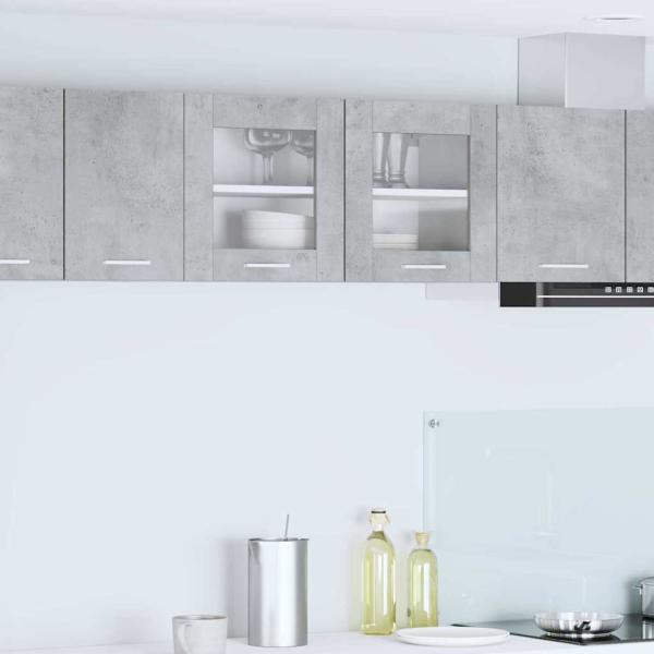 ARDEBO.de - Hängeschrank mit Regal Riga Betongrau und Weiß 80 x 31 x 40 cm