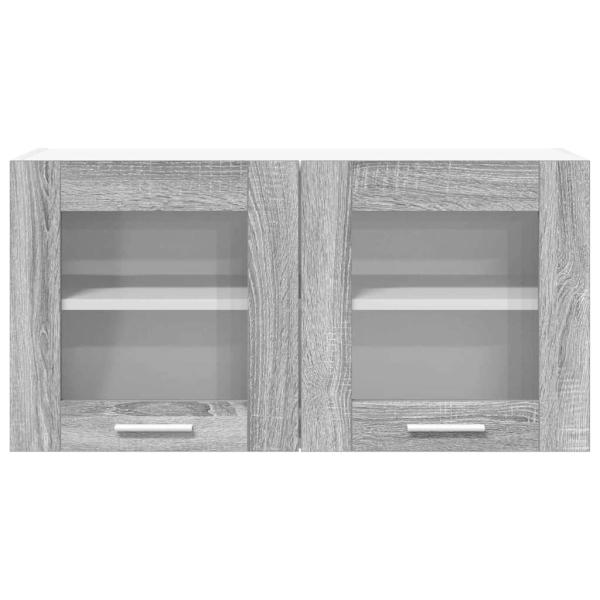 Hängeschrank mit Tür Riga Grau Sonoma und Weiß 80 x 31 x 40 cm