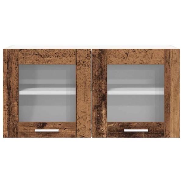 Hängeschrank mit Regal Riga Altes Holz und Weiß 80 x 31 x 40 cm
