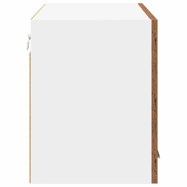 Hängeschrank mit Regal Riga Altes Holz und Weiß 80 x 31 x 40 cm