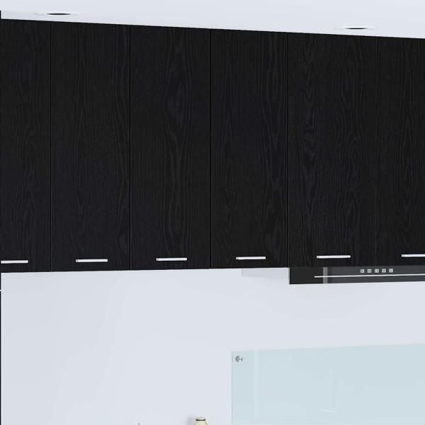ARDEBO.de - Hängeschrank Riga 2 pcs Schwarze Eiche und Weiß 30 x 31 x 80 cm