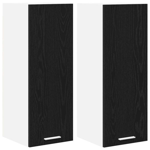 Hängeschrank Riga 2 pcs Schwarze Eiche und Weiß 30 x 31 x 80 cm