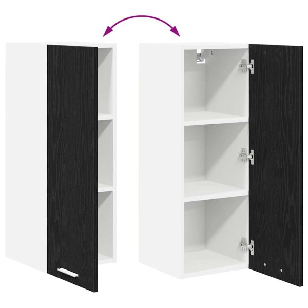 Hängeschrank Riga 2 pcs Schwarze Eiche und Weiß 30 x 31 x 80 cm