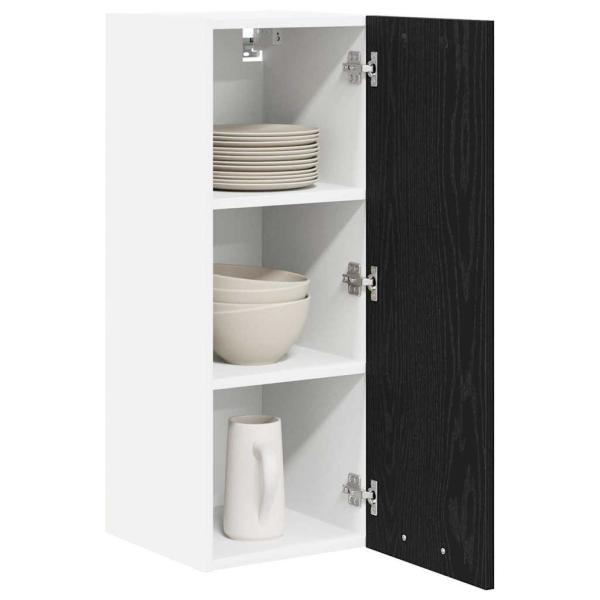Hängeschrank Riga 2 pcs Schwarze Eiche und Weiß 30 x 31 x 80 cm