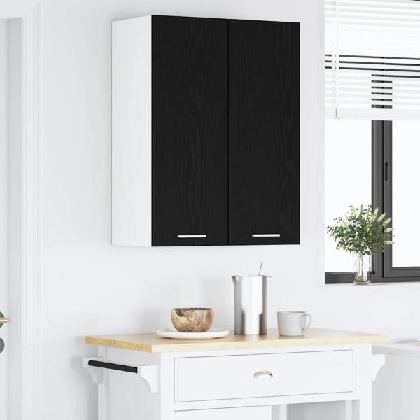 Hängeschrank Riga 2 pcs Schwarze Eiche und Weiß 30 x 31 x 80 cm