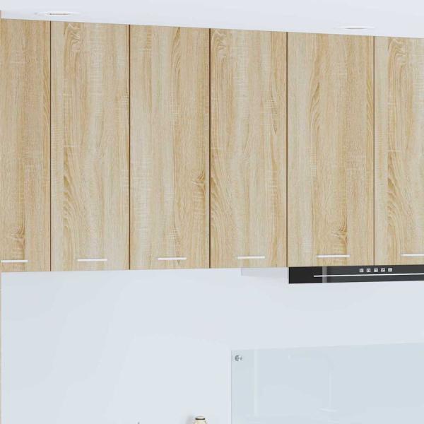 ARDEBO.de - Hängeschrank mit Tür Riga Sonoma-Eiche und Weiß 30 x 31 x 80 cm