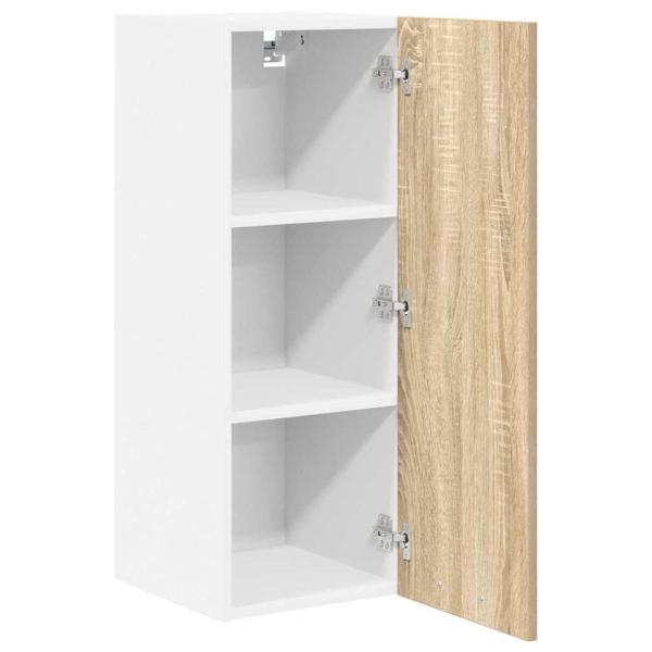 Hängeschrank mit Tür Riga Sonoma-Eiche und Weiß 30 x 31 x 80 cm