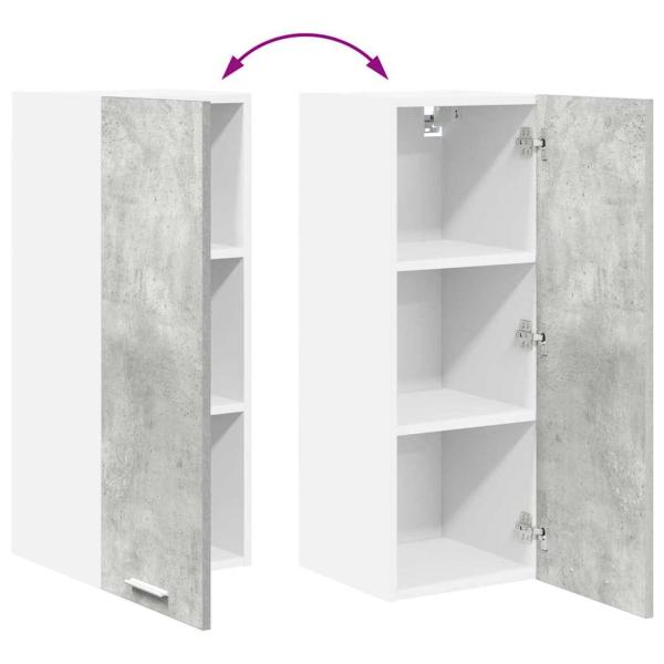 Hängeschrank mit Regal Riga Betongrau und Weiß 30 x 31 x 80 cm