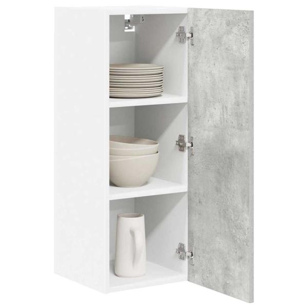 Hängeschrank mit Regal Riga Betongrau und Weiß 30 x 31 x 80 cm