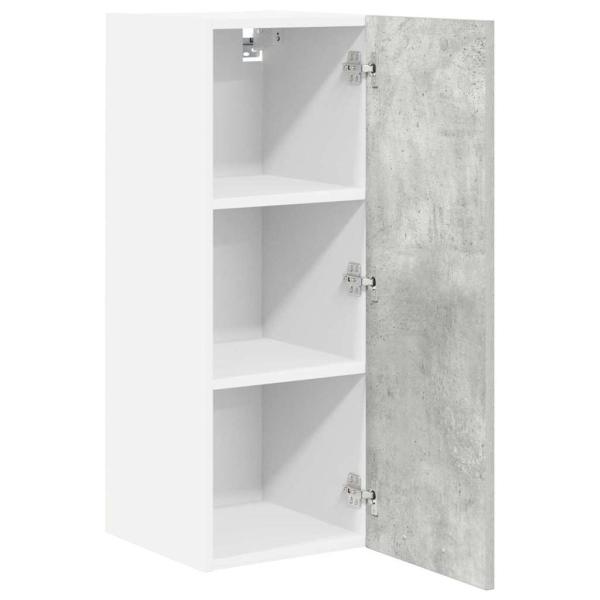 Hängeschrank mit Regal Riga Betongrau und Weiß 30 x 31 x 80 cm