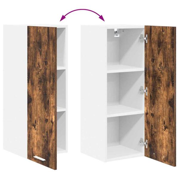 Hängeschrank mit Regal Riga 2 pcs Geräucherte Eiche und Weiß