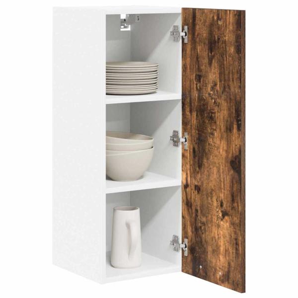 Hängeschrank mit Regal Riga 2 pcs Geräucherte Eiche und Weiß