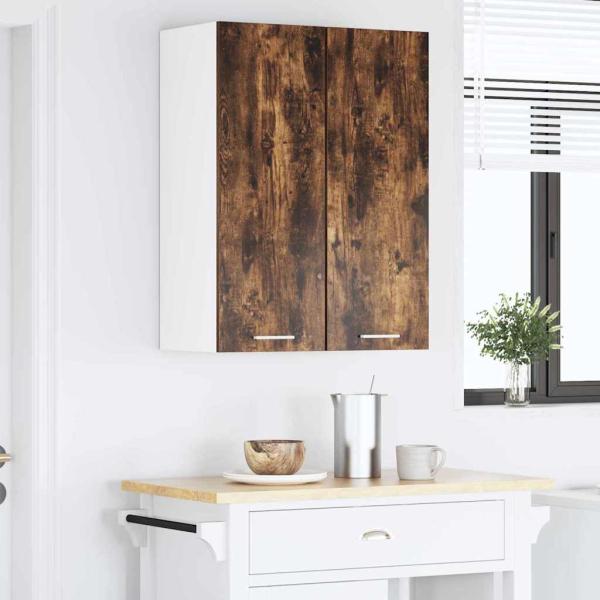 Hängeschrank mit Regal Riga 2 pcs Geräucherte Eiche und Weiß