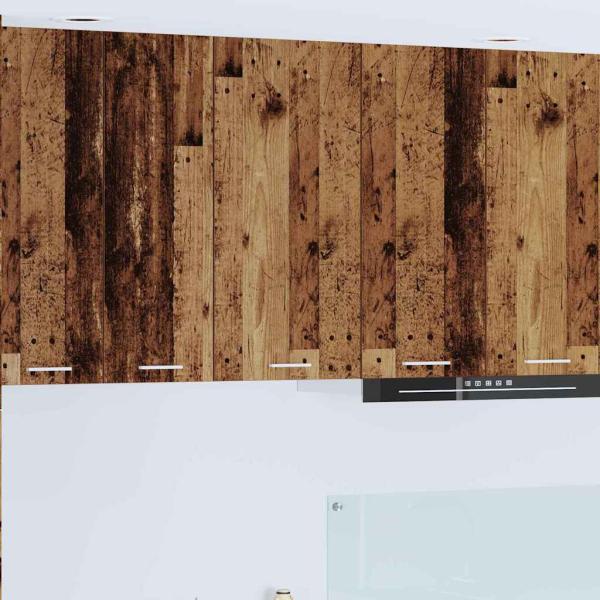 ARDEBO.de - Hängeschrank mit Regal Riga Altes Holz und Weiß 40 x 31 x 80 cm