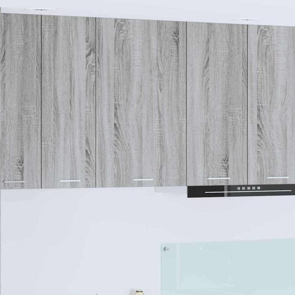 ARDEBO.de - Hängeschrank mit Tür Riga Grau Sonoma und Weiß 50 x 31 x 80 cm
