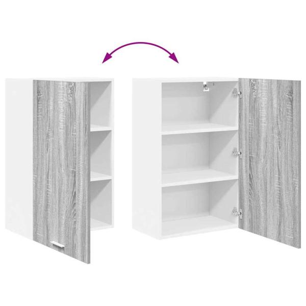 Hängeschrank mit Tür Riga Grau Sonoma und Weiß 50 x 31 x 80 cm