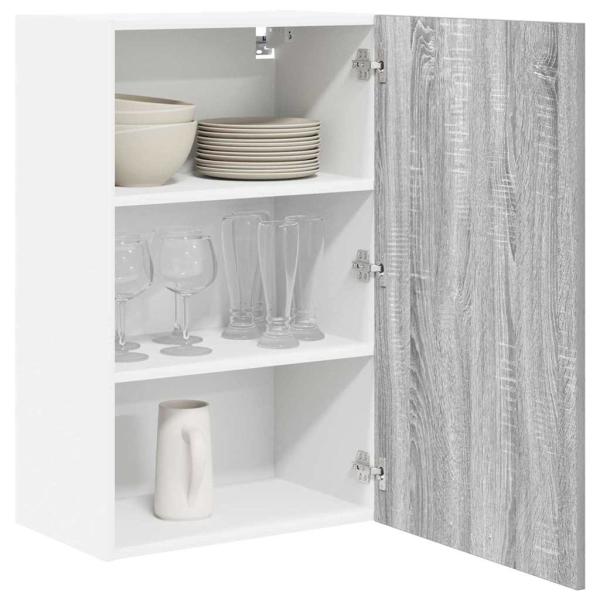 Hängeschrank mit Tür Riga Grau Sonoma und Weiß 50 x 31 x 80 cm