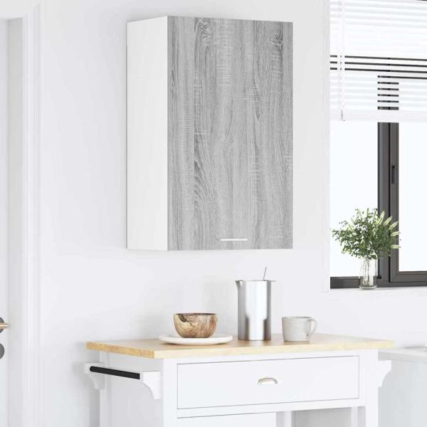 Hängeschrank mit Tür Riga Grau Sonoma und Weiß 50 x 31 x 80 cm