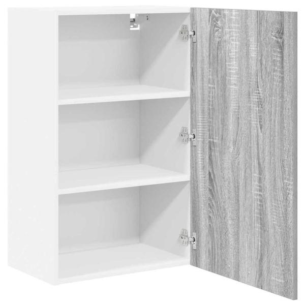 Hängeschrank mit Tür Riga Grau Sonoma und Weiß 50 x 31 x 80 cm