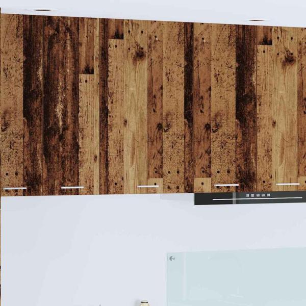 ARDEBO.de - Hängeschrank mit Regal Riga Altes Holz und Weiß 50 x 31 x 80 cm