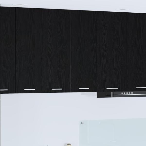 ARDEBO.de - Hängeschrank mit Tür Riga Schwarz Eichen-Optik 60 x 31 x 80 cm