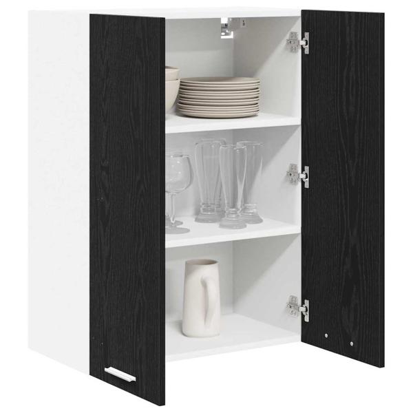 Hängeschrank mit Tür Riga Schwarz Eichen-Optik 60 x 31 x 80 cm