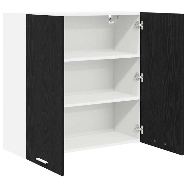 Hängeschrank mit Tür Riga Schwarz Eichen-Optik 80 x 31 x 80 cm