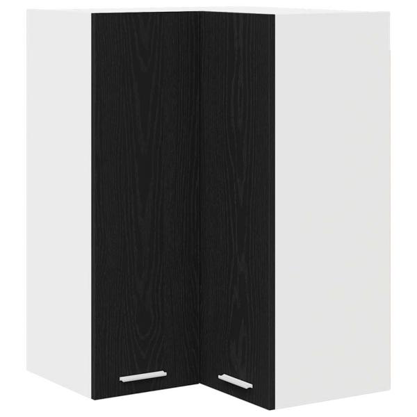 Hängeschrank Riga Schwarze Eiche und Weiß 57 x 57 x 80 cm