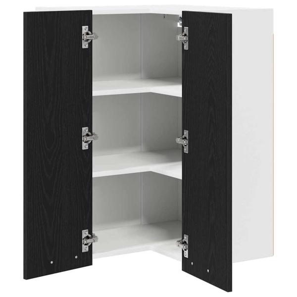 Hängeschrank Riga Schwarze Eiche und Weiß 57 x 57 x 80 cm