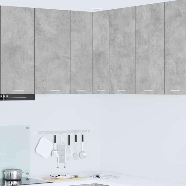 ARDEBO.de - Hängeschrank mit Regal Riga Betongrau und Weiß 57 x 57 x 80 cm